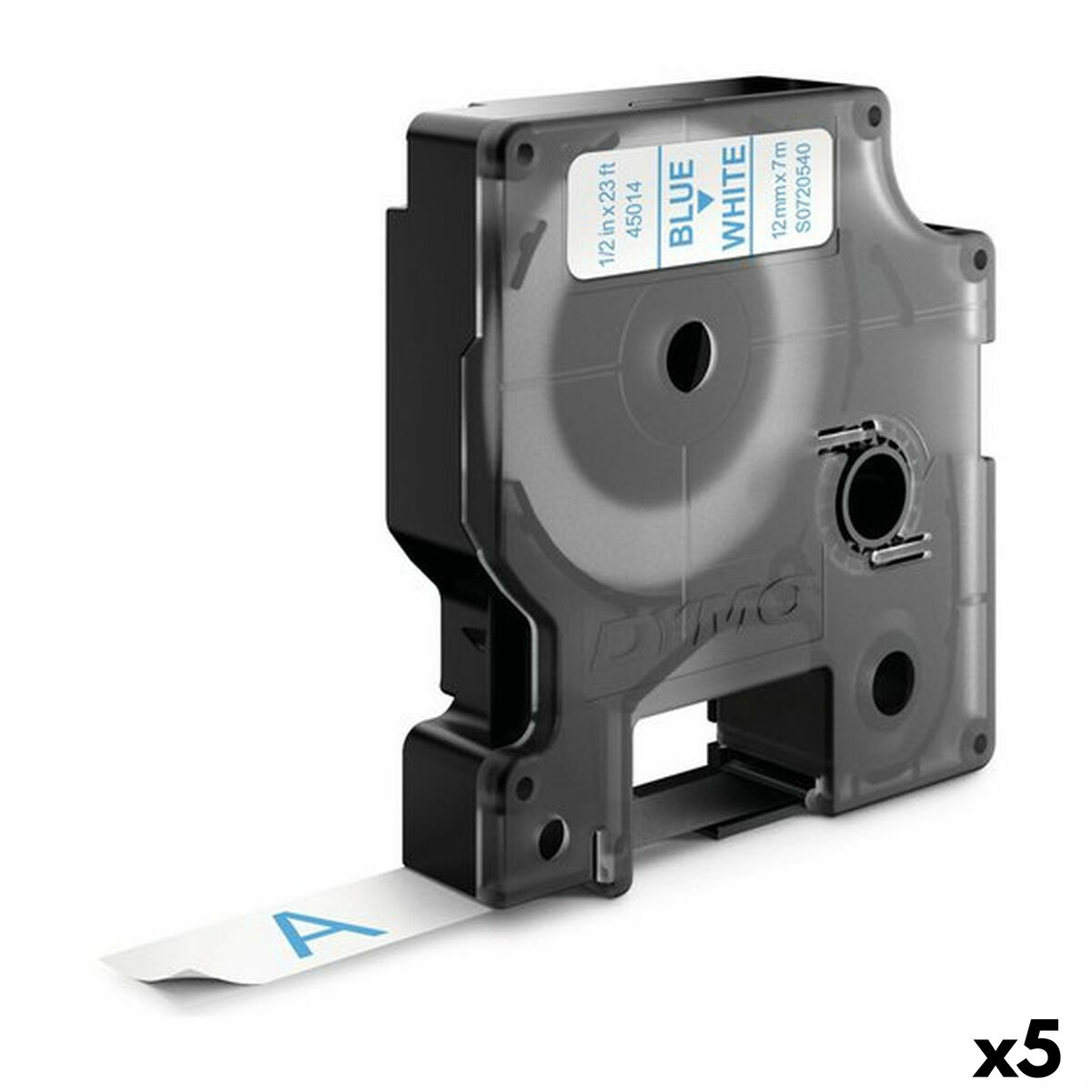 Ruban Laminé pour Etiqueteuses Dymo D1 45011 LabelManager™ Bleu Transparent 12 mm (5 Unités)