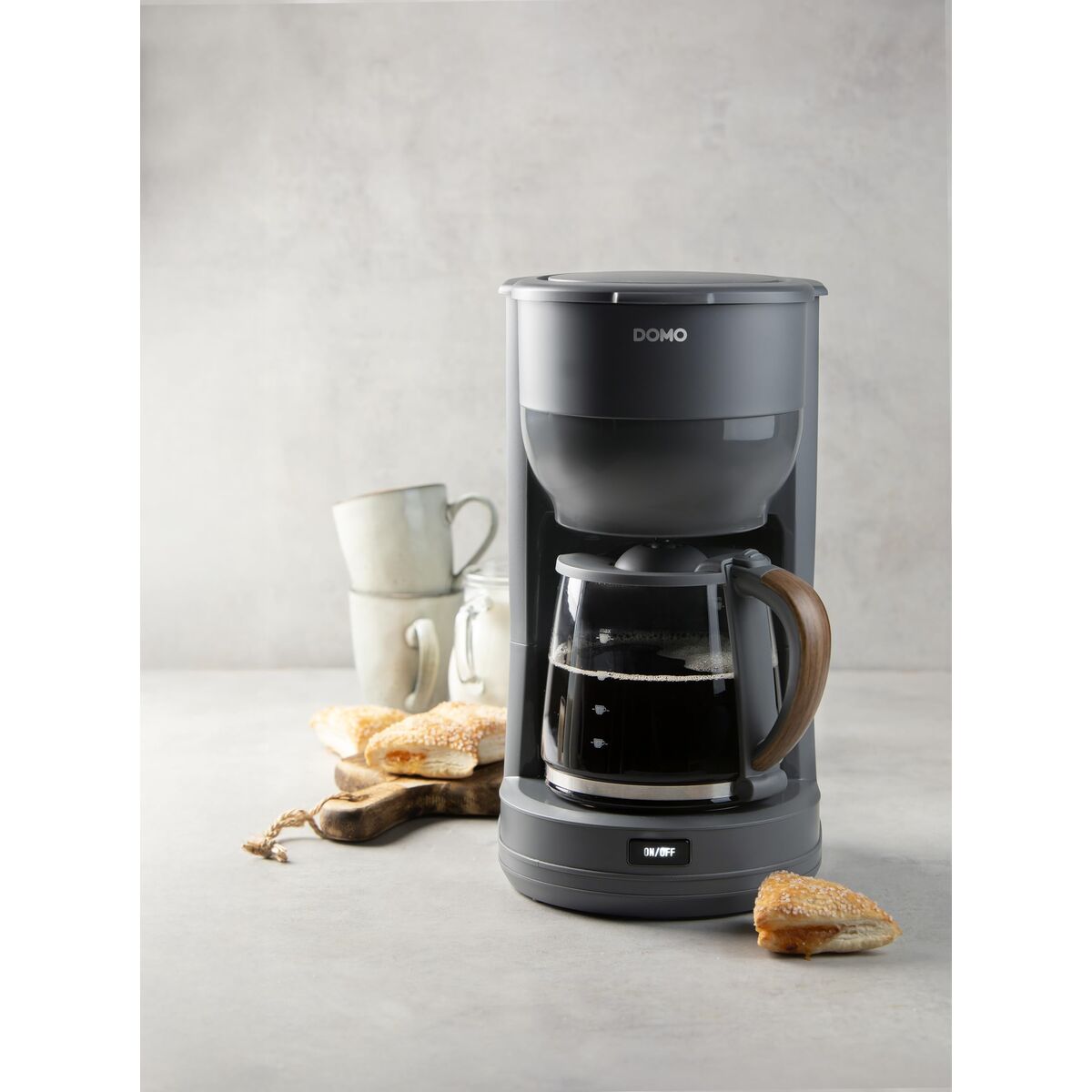 Drip Koffiemachine DOMO DO754K Grijs 900 W 10 Koppar 1,25 L