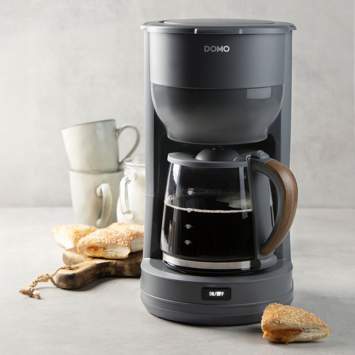 Drip Koffiemachine DOMO DO754K Grijs 900 W 10 Koppar 1,25 L