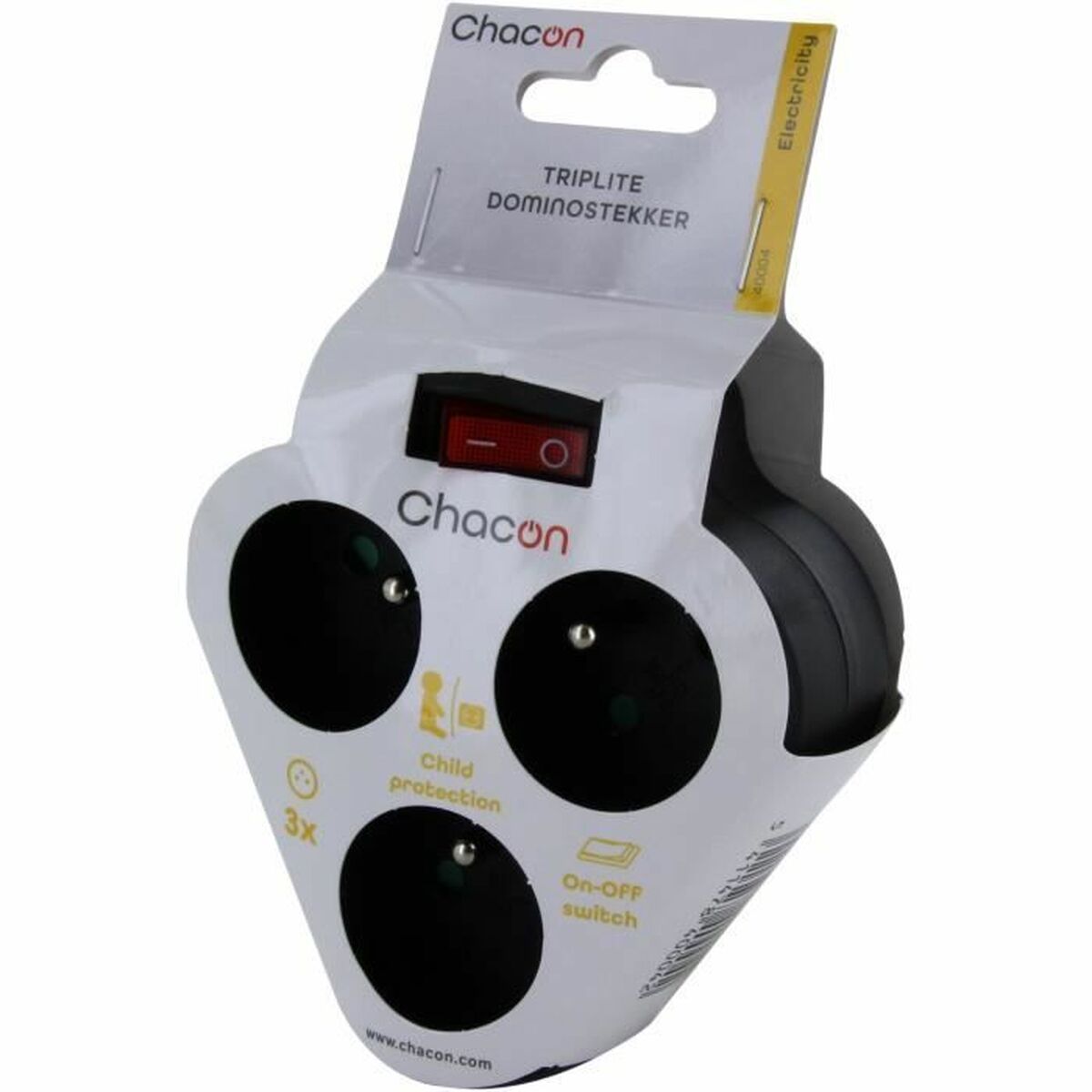 Afbeeldingen van 3-socket plugboard with power switch Chacon Dominó 3x16A