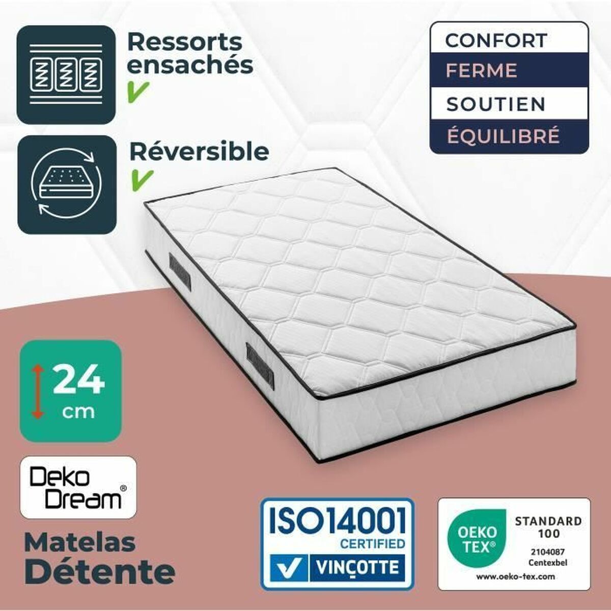 Visco-elastische matras Somnis Beeding 90 x 190 cm