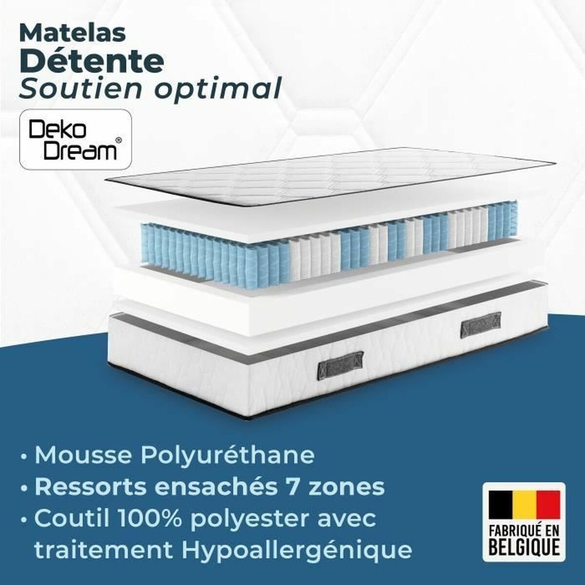 Visco-elastische matras Somnis Beeding 90 x 200 cm 30 x 30 x 100 cm 32 x 32 x 90 cm