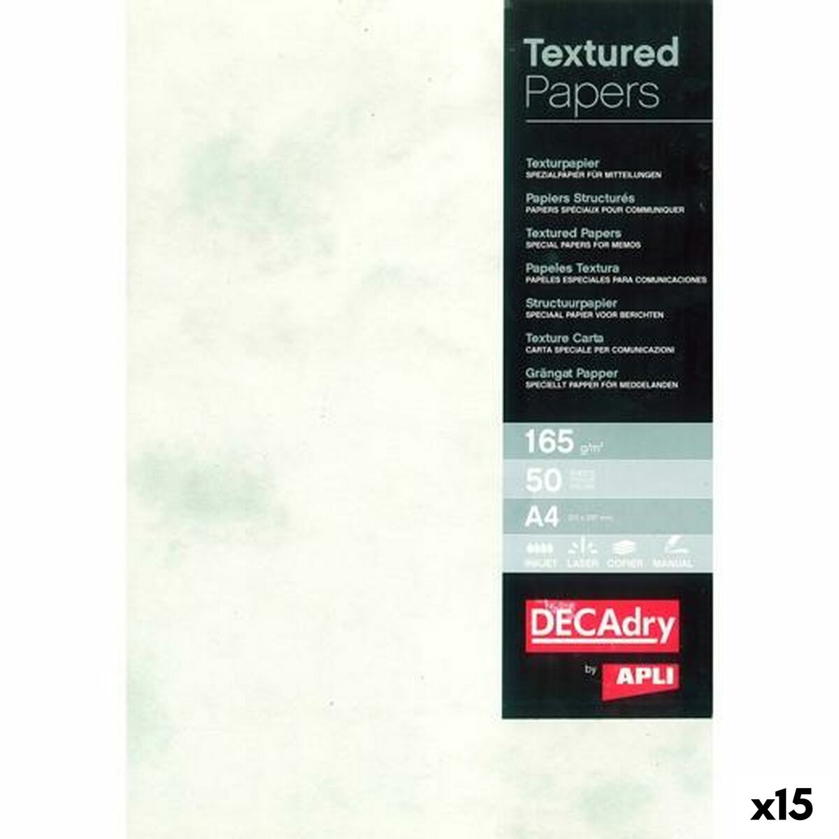 Afbeeldingen van Printer Paper Apli Grey A4 50 Sheets (15 Units)