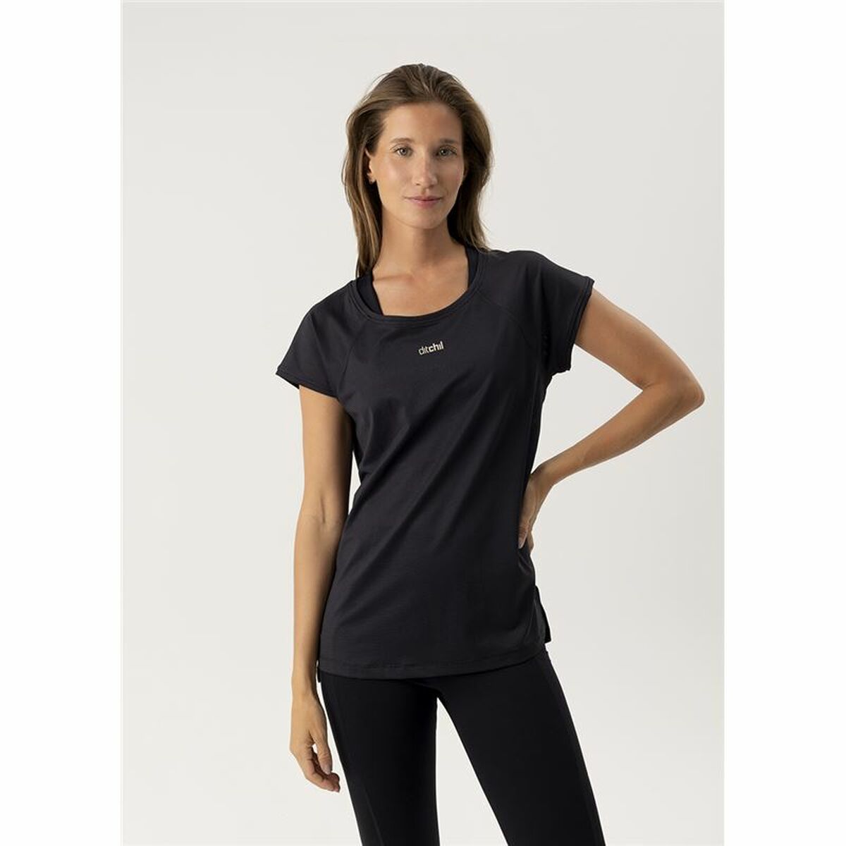 Image secondaire de T-shirt à manches courtes femme Ditchil Ditchill T-Shirt Ariana Noir