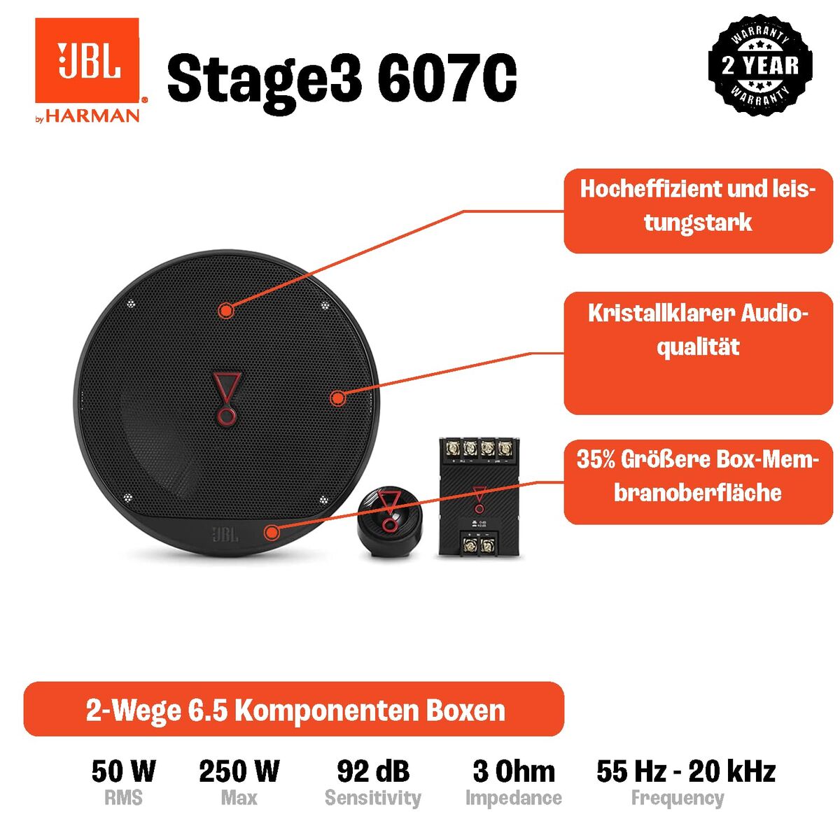 Magnetron met Grill JBL Zwart 25 L