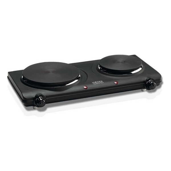 Electric Hot Plate Haeger Double Disc Black 2 Stoves 2250W