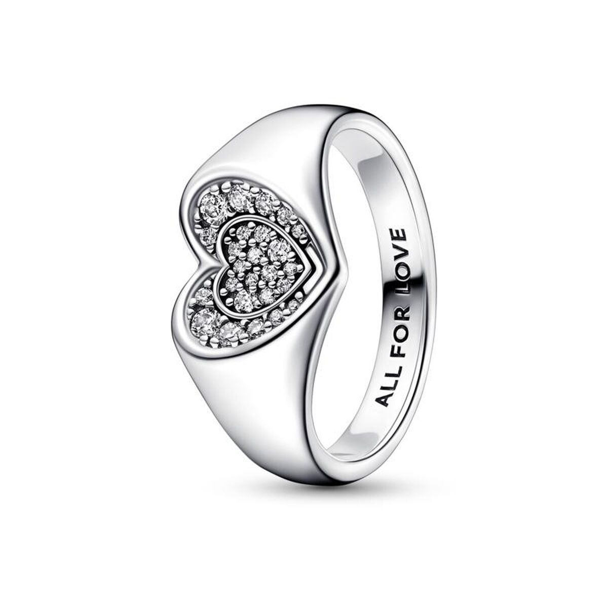 Dame Ring Pandora RADIANT HEART PAVE SIGNET - RING - STØRRELSE 52