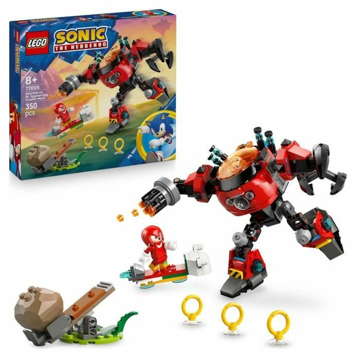 Bouwspel Lego 77005 Sonic Knuckles VS Dr. Eggman Egg Crusher Mech 350 Onderdelen