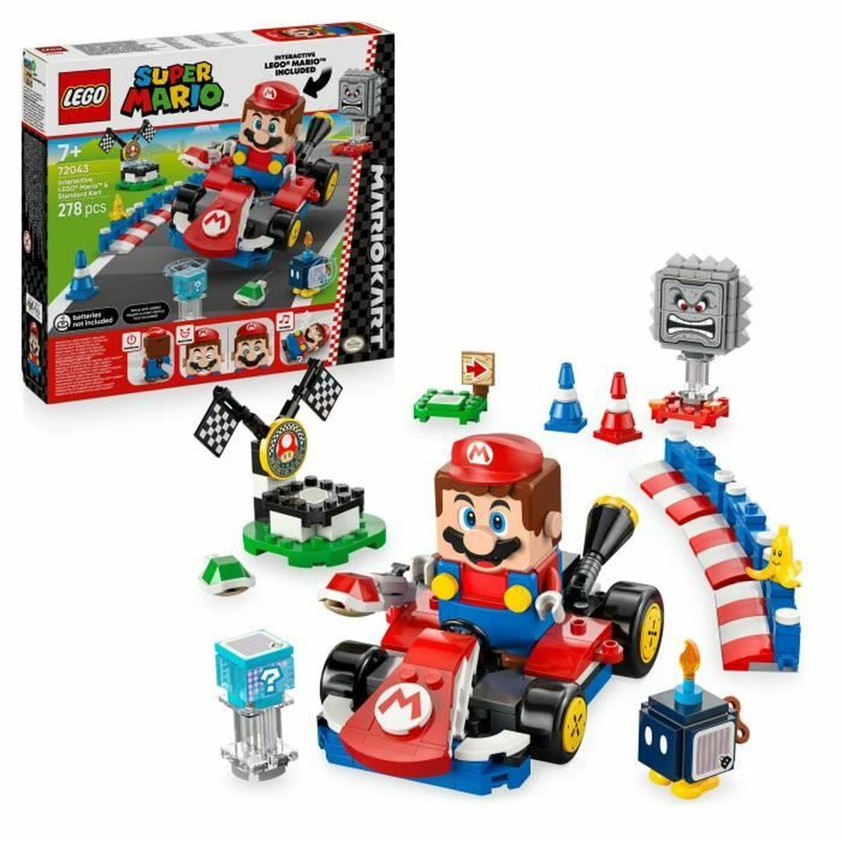 Παιχνίδι Kατασκευή Lego 72043 Interactive LEGO Mario and Standard Kart 278 Τεμάχια