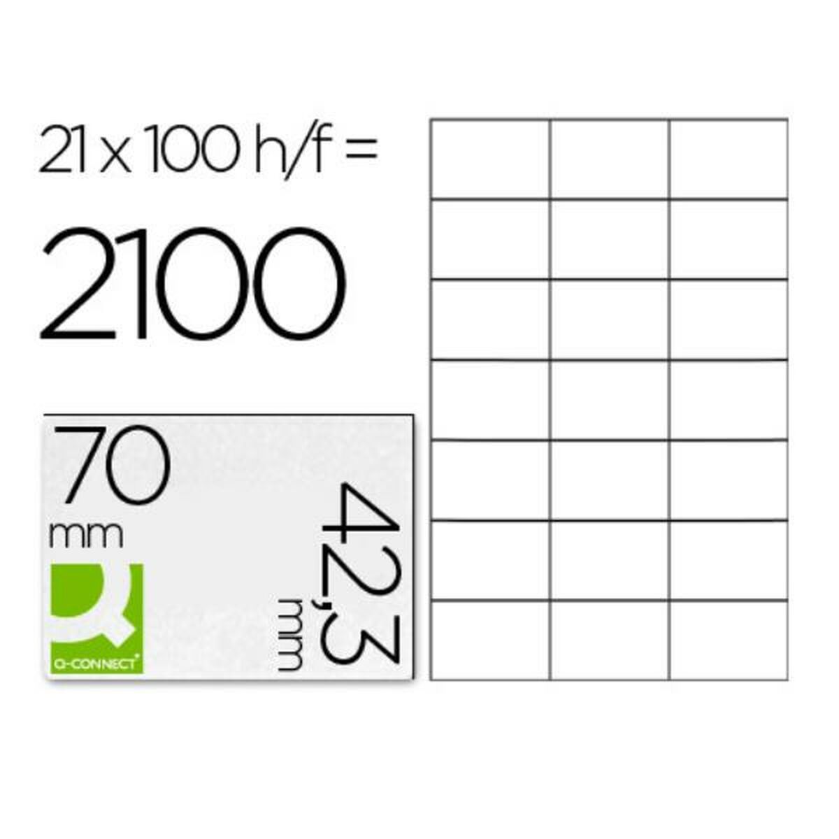 Étiquettes adhésives Q-Connect KF10649 Blanc 100 Volets 70 x 42 mm