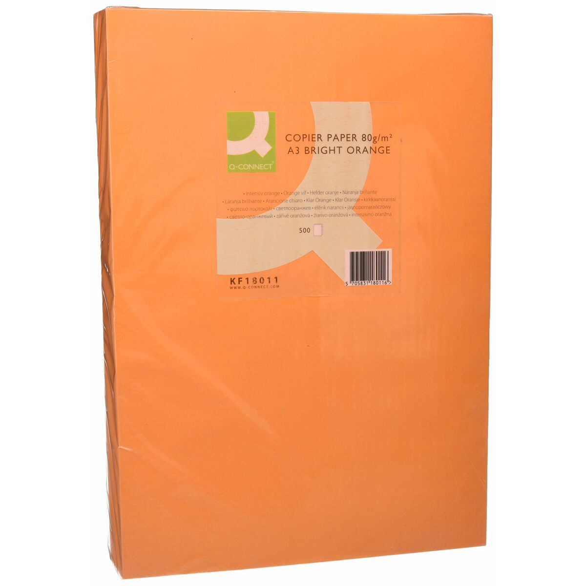 Papier pour imprimante Q-Connect KF18011 Orange A3 500 Volets