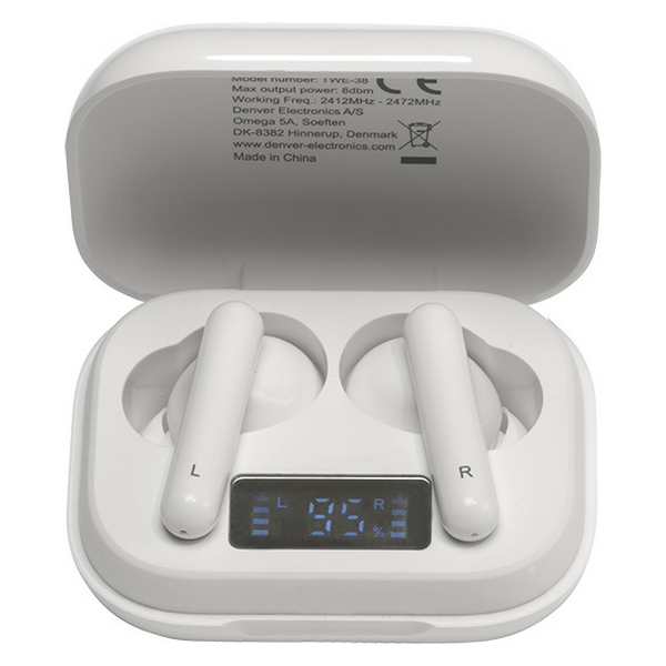 Auriculares Bluetooth Denver Electronics TWE-38 300 mAh Blanco