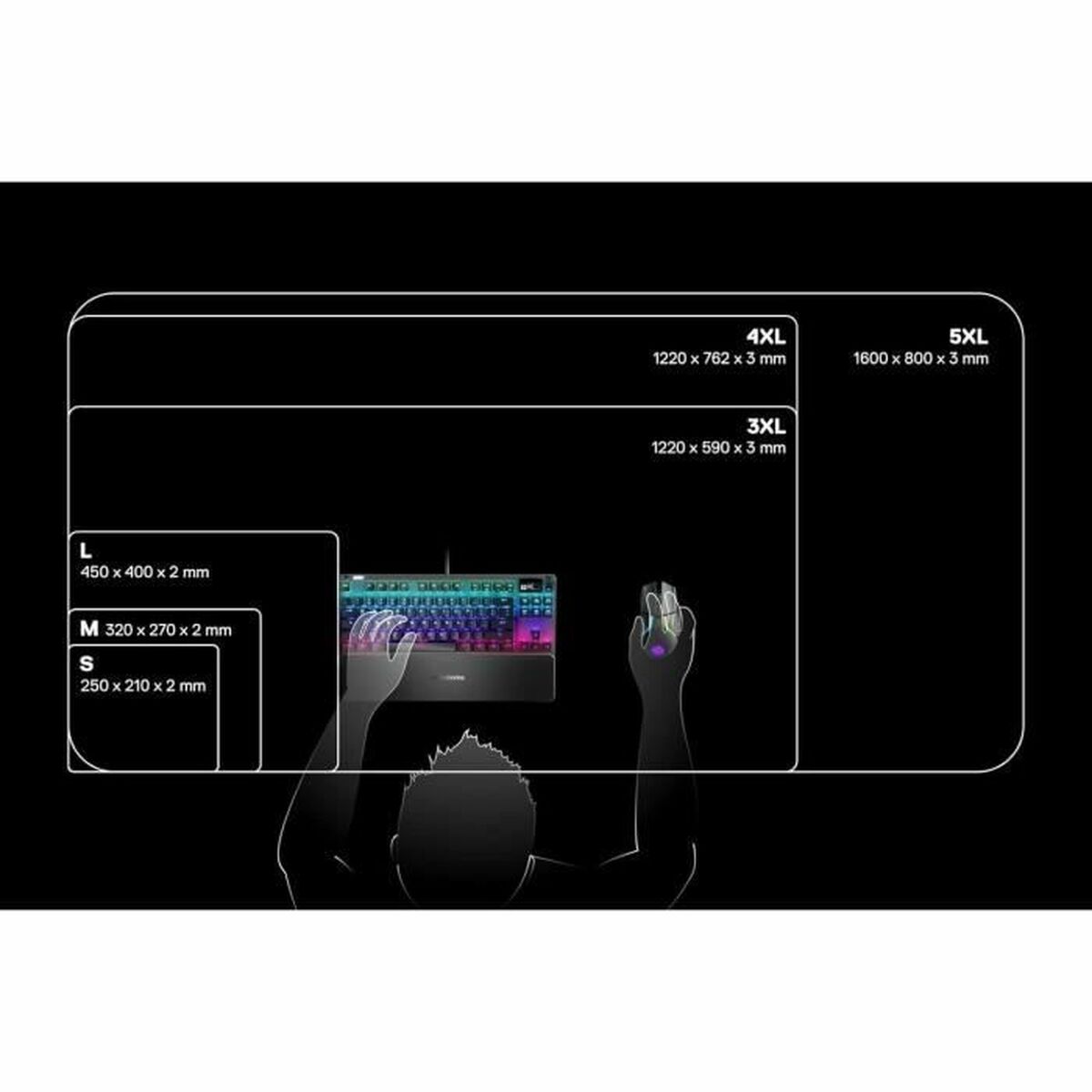 Afbeeldingen van Gaming Mouse Mat SteelSeries Steelseries QcK 3XL Black 122 x 59 cm