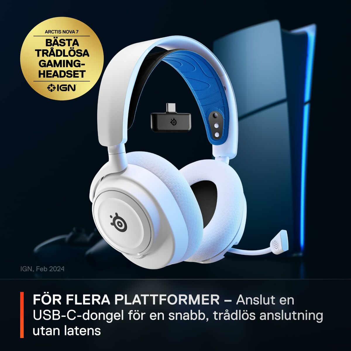 Afbeeldingen van Headphones with Microphone SteelSeries Arctis Nova 7P White