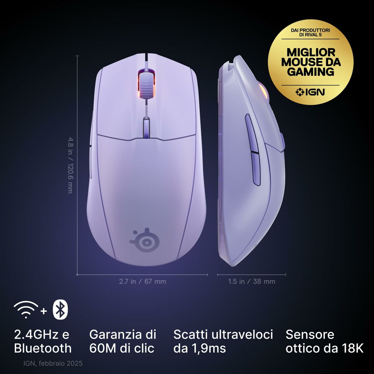 Kép Mouse SteelSeries 62525 Lavendar