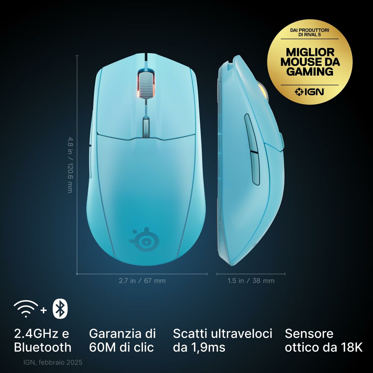 Kép Mouse SteelSeries 62526 Water 18000 dpi