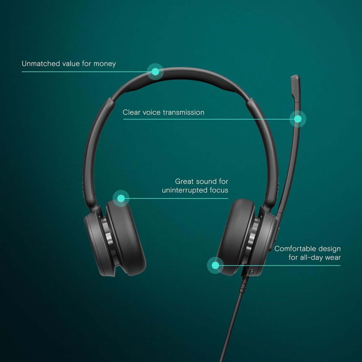 Obrazek Headphones with Microphone Epos 1001253 Black