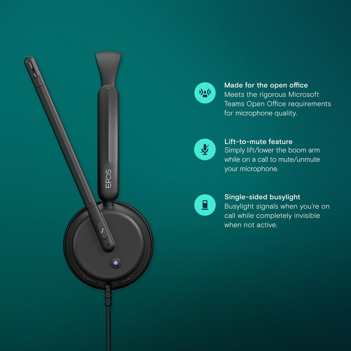 Obrazek Headphones with Microphone Epos 1001253 Black