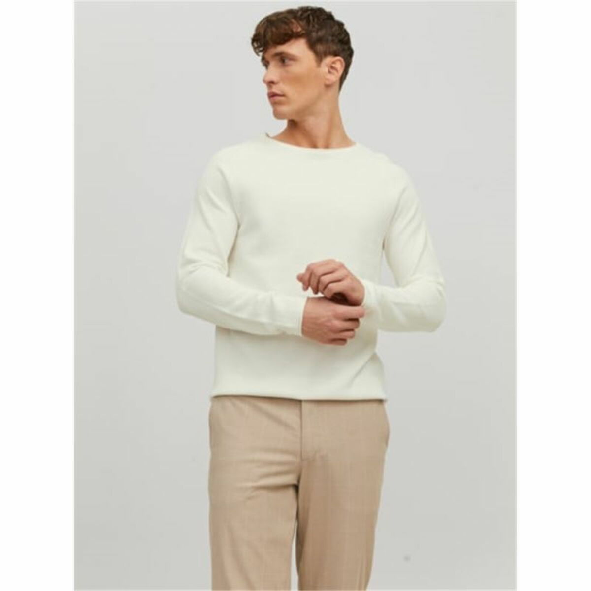 Image secondaire de Sweat sans capuche homme Jack & Jones ehill Knit Cloud Dancer