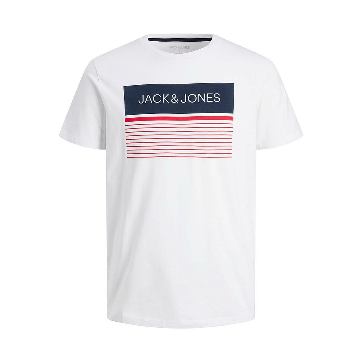 T-shirt à manches courtes homme JJTRAVIS TEE SS CREW Jack & Jones 12221009  Blanc