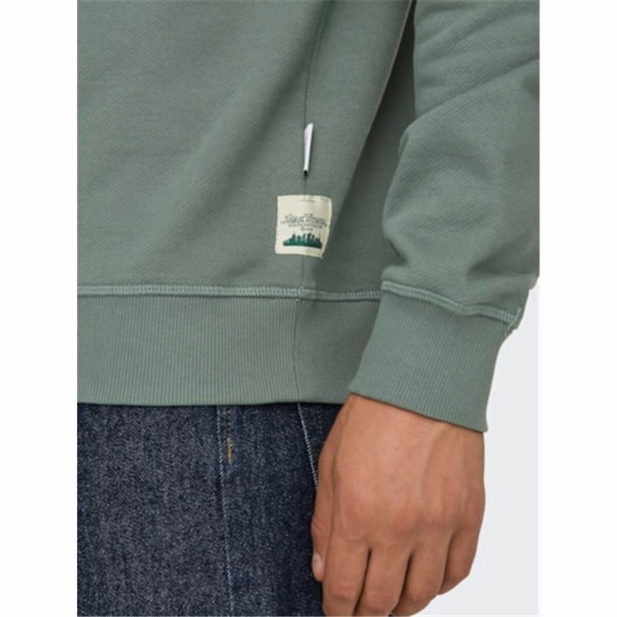 Herensweater zonder Capuchon Only & Sons Onsdan Unshed Reg Crew Neck Donkergroen