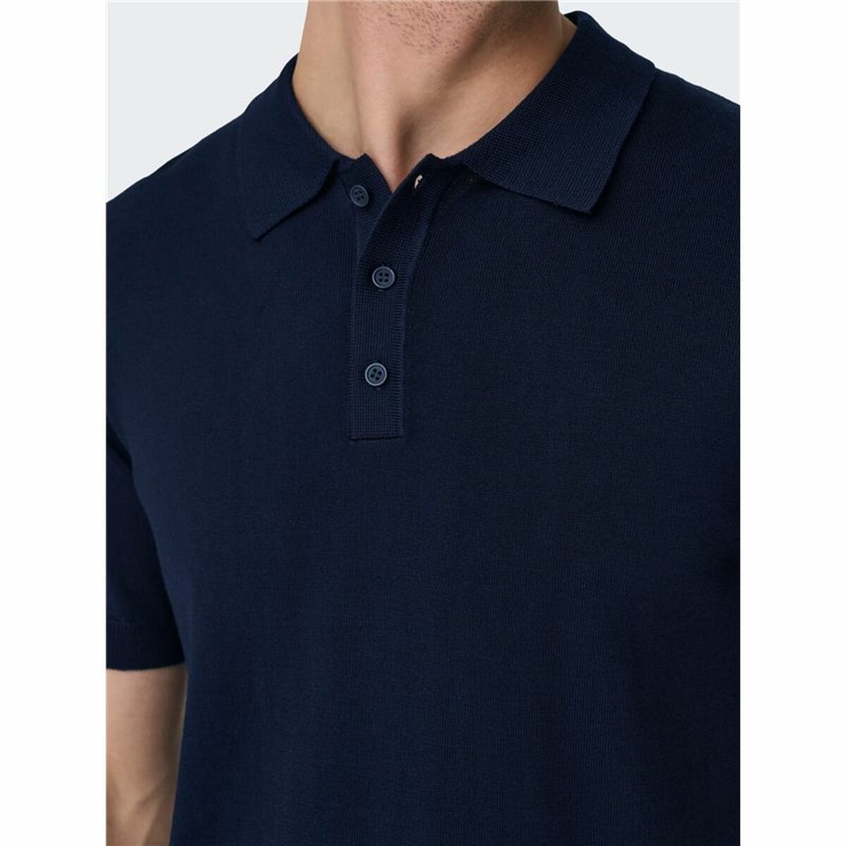 Herenpolo met Korte Mouwen Only & Sons Onswyler Life Reg 14 Ss Knit Stormy