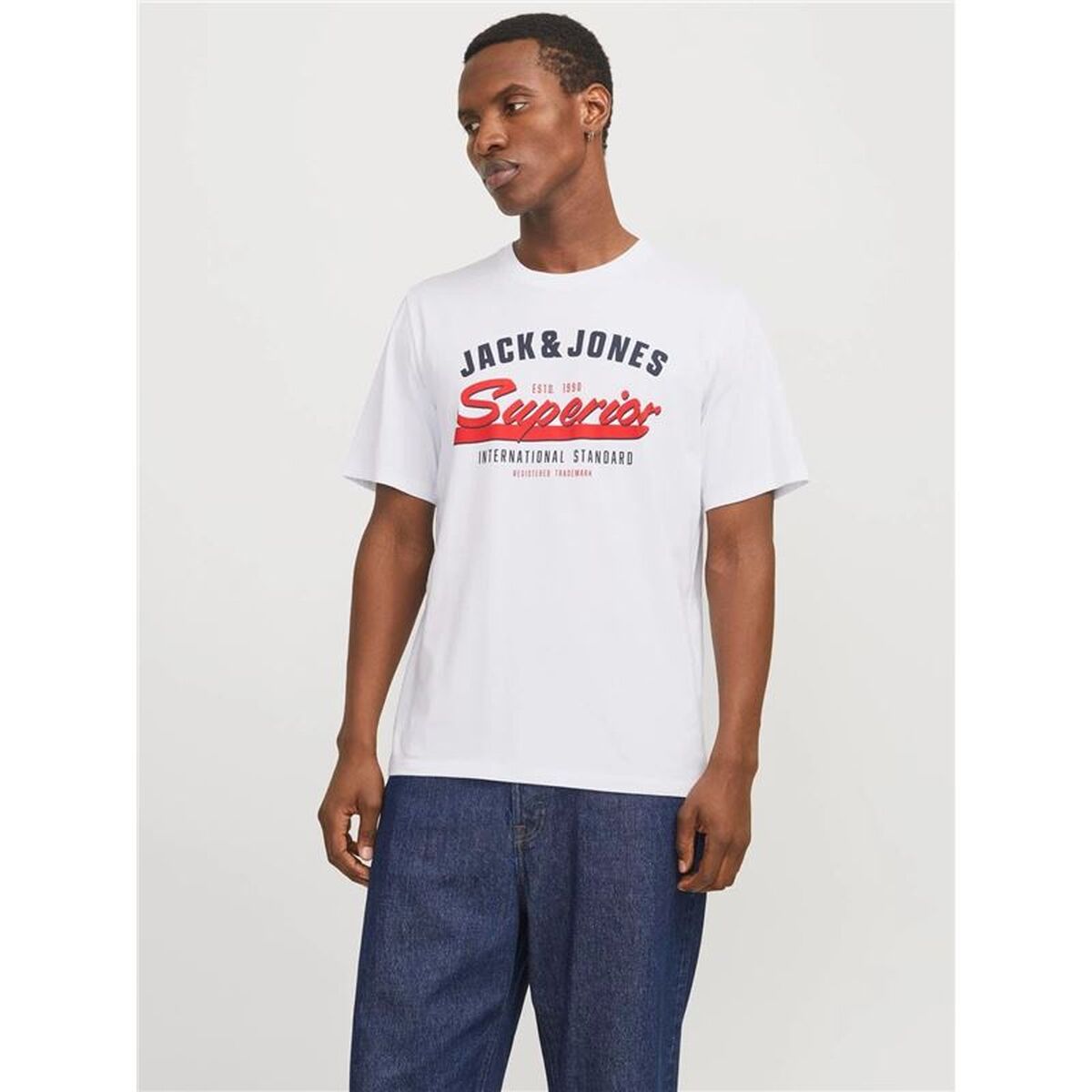Mens Short Sleeve T-Shirt Jack & Jones 12268267-C-N100
