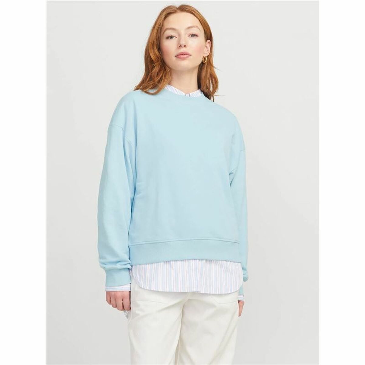 Image secondaire de Sweat sans capuche femme Jack & Jones Jxalfa Rlx Lsw Bleu clair