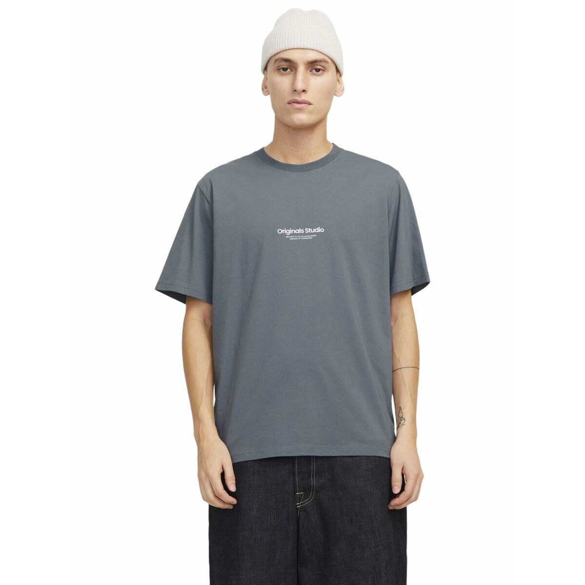 Image secondaire de T-shirt à manches courtes homme Jack & Jones JORVESTERBRO TEE SS 12240121 Gris