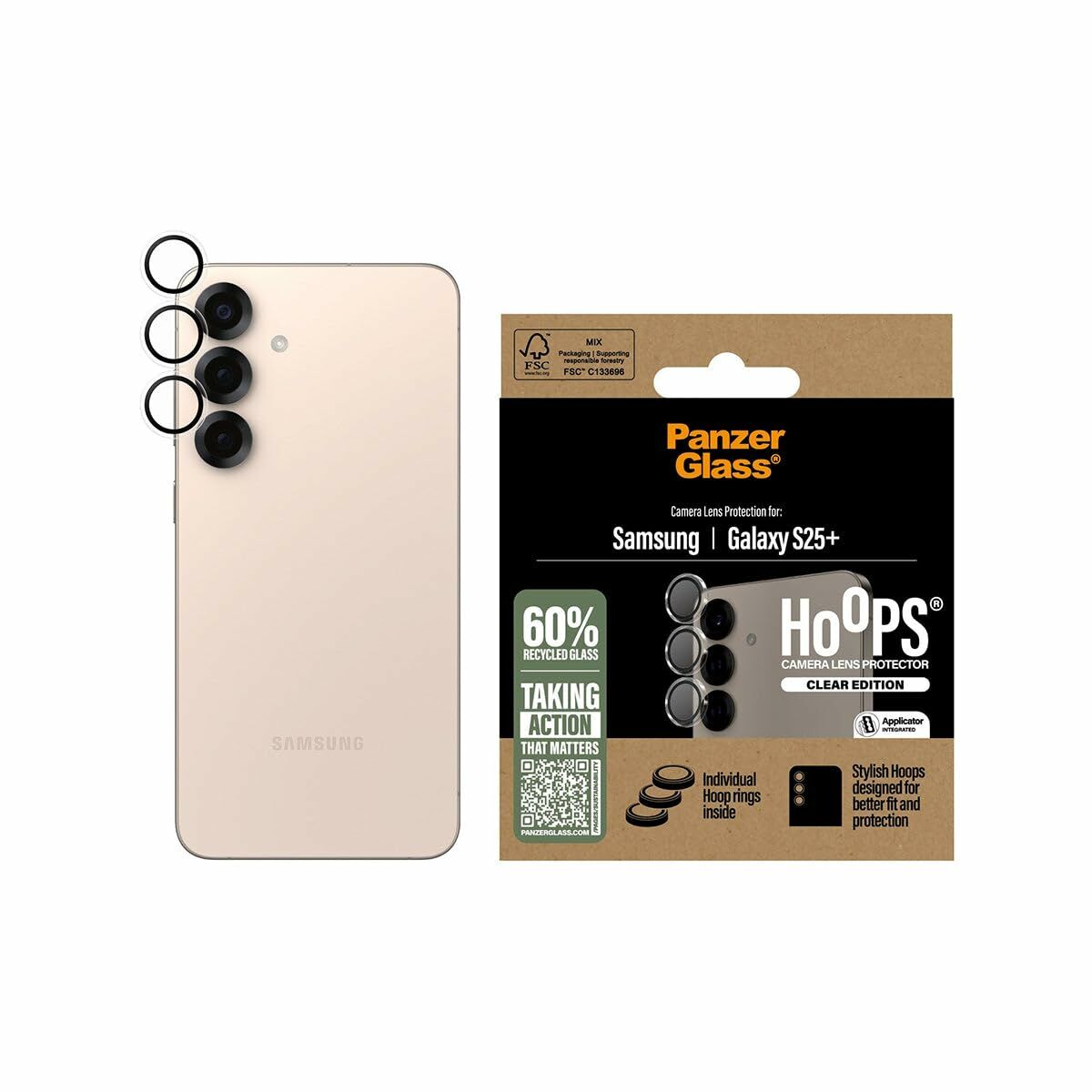 Afbeeldingen van Mobile cover PanzerGlass Hoops Lens Protector Galaxy S25 Plus Transparent