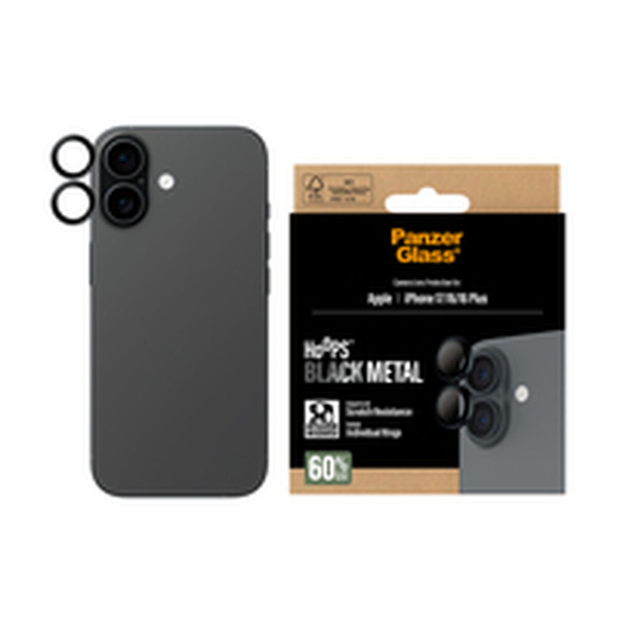 Afbeeldingen van Lens Protector PanzerGlass iPhone 17-16-16Plus Black Apple