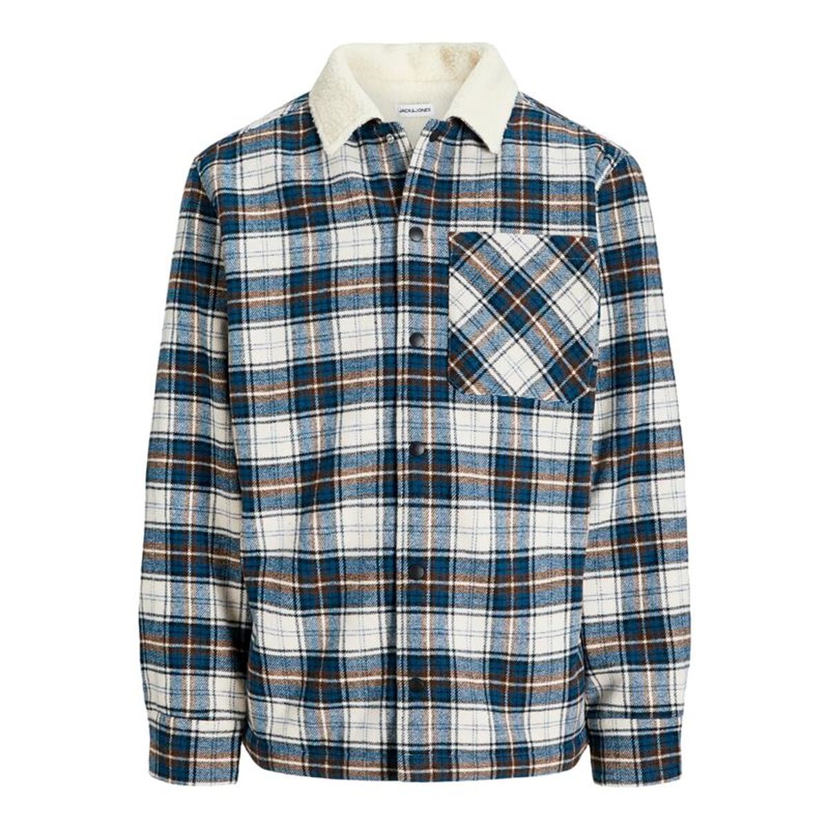 Herenshirt met Lange Mouwen Jack & Jones Jjzac Teddy Overshirt Ls Donkerblauw