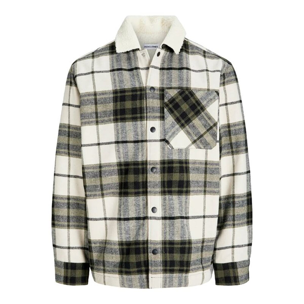 Herenshirt met Lange Mouwen Jack & Jones Jjzac Teddy Overshirt Ls Olijf