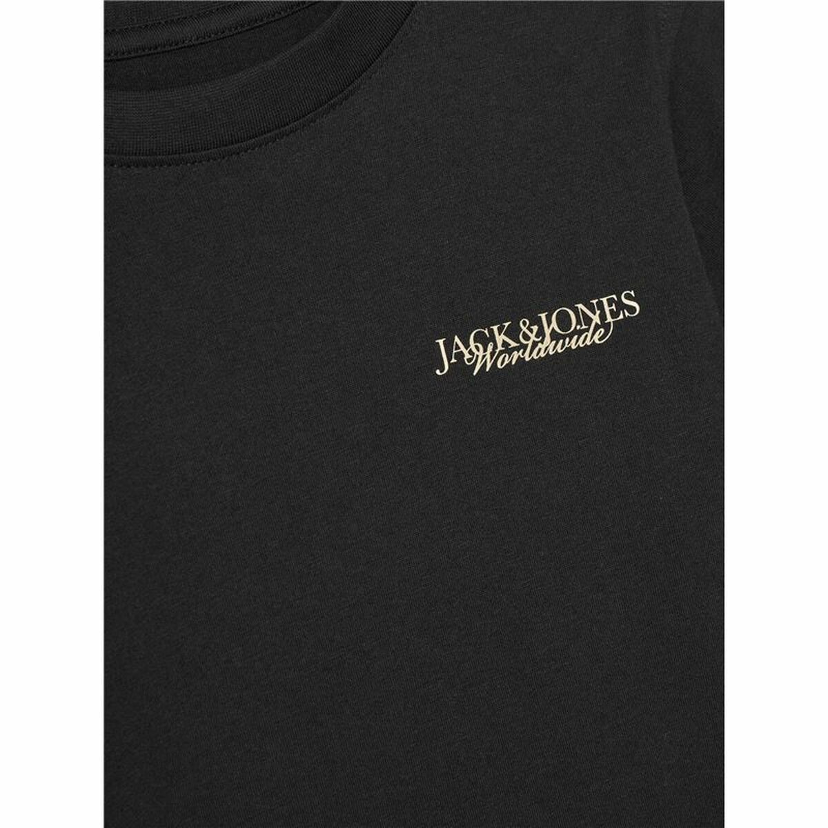 Child’s Short Sleeve T-Shirt Jack & Jones Jorboston Photo w Neck Black