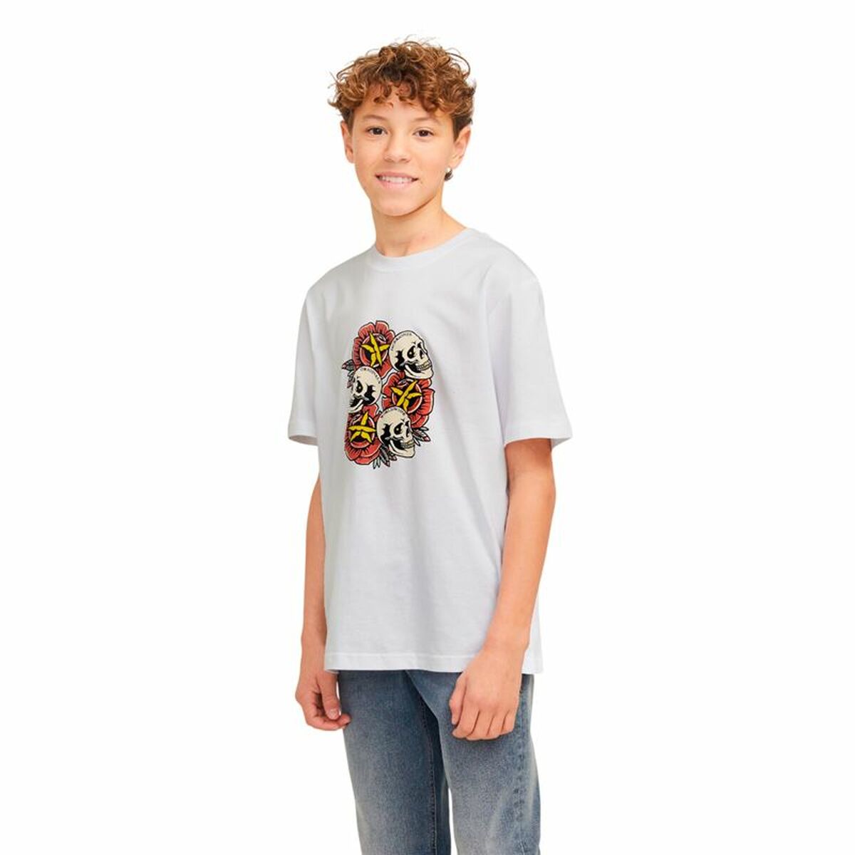 Image secondaire de T-shirt à manches courtes enfant Jack & Jones Joranatomy Skull Ss Crew Neck
