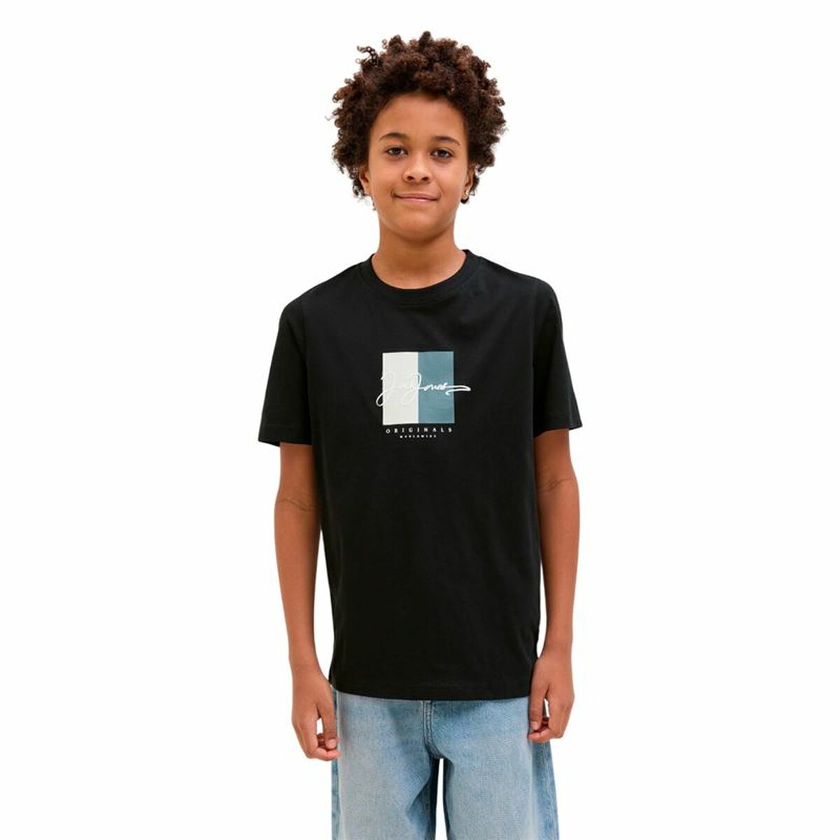 Child’s Short Sleeve T-Shirt Jack & Jones Jorfrederiksberg Black