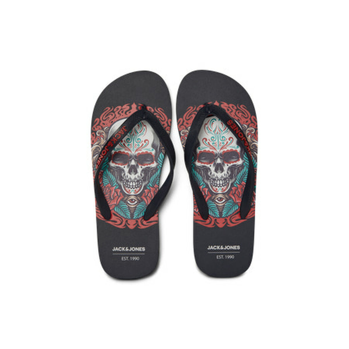 Tongs pour Homme Jack & Jones JFWSKULLS Noir