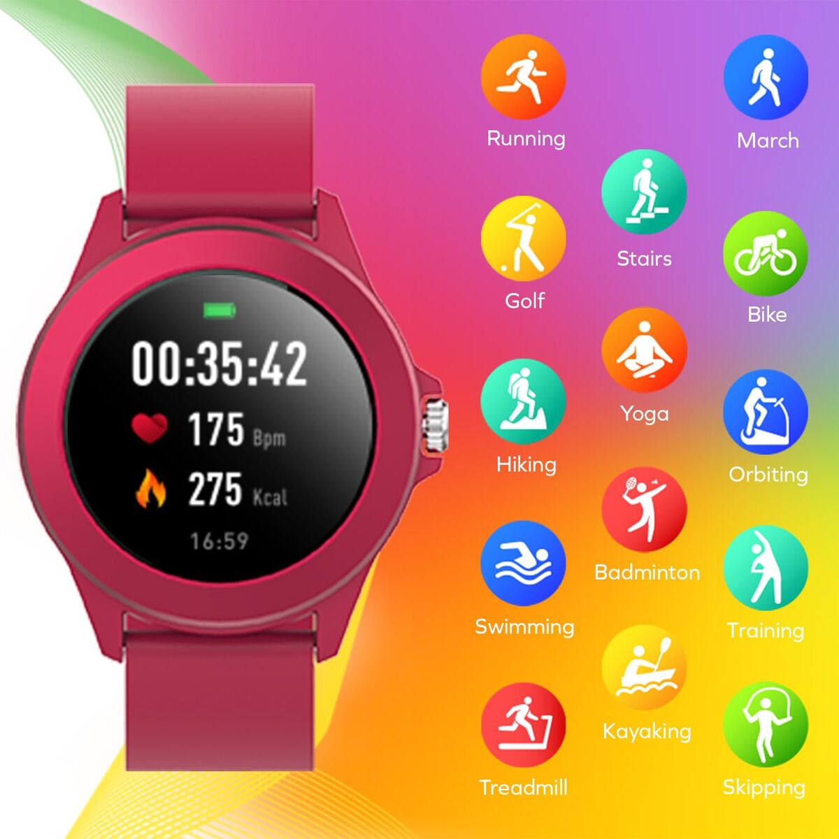 Smartwatch Forever CW-300 Pink 1,2"