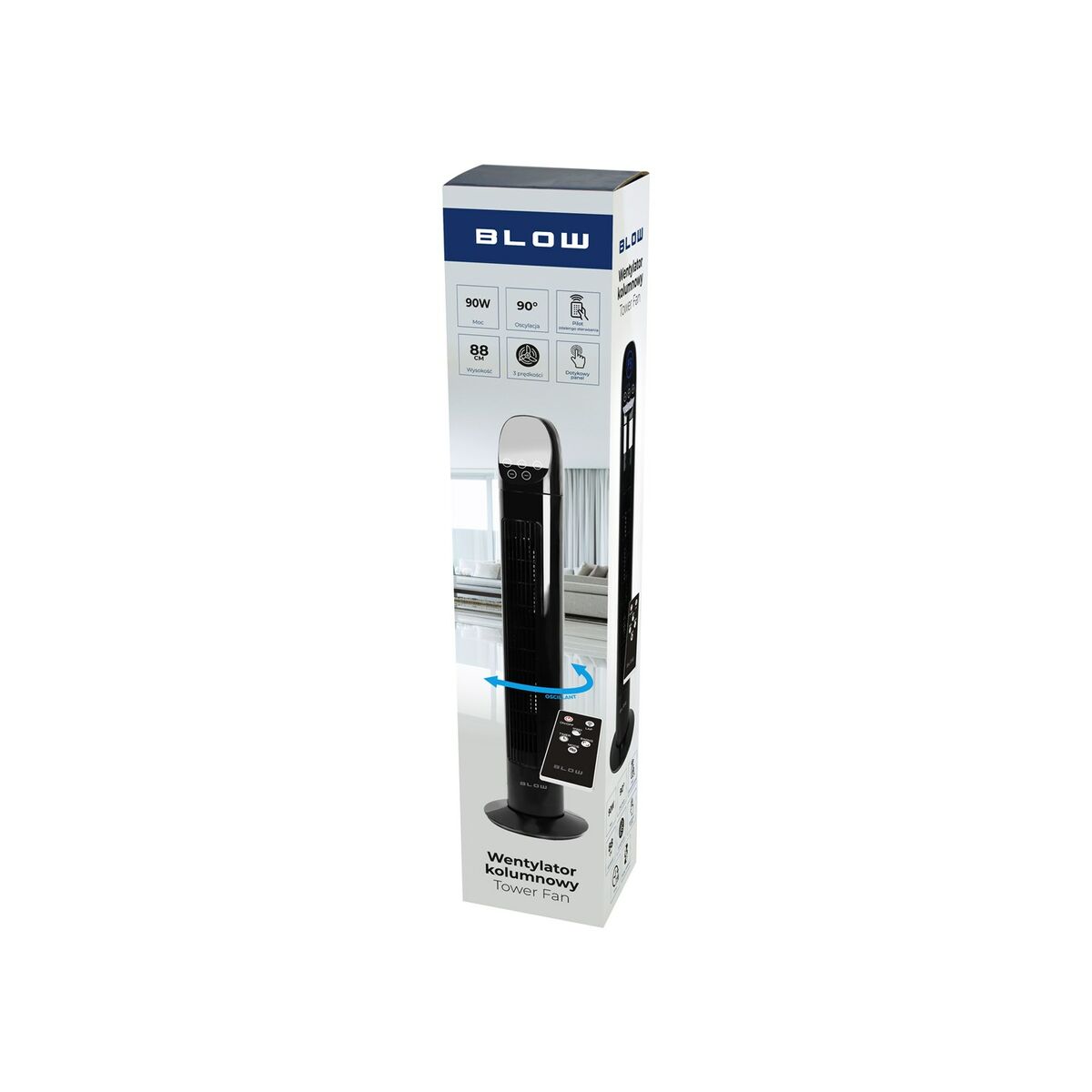 Ventilateur sur Pied Blow 44-075# Noir 90 W