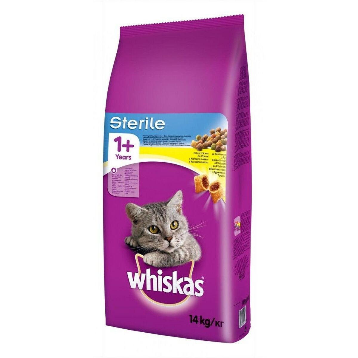 Aliments pour chat Whiskas STERILE Adulte Poulet 14 Kg