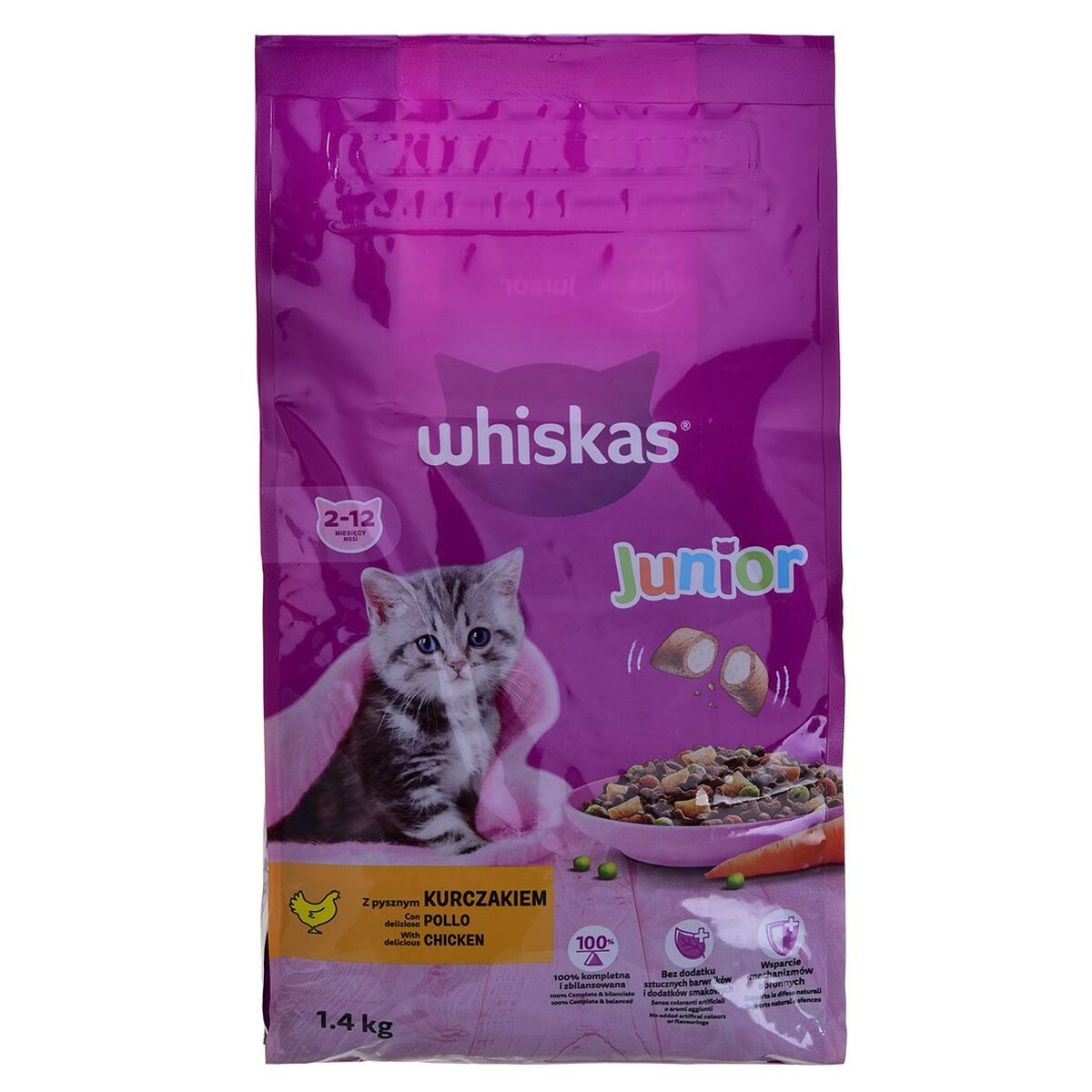 Aliments pour chat Whiskas Junior 2-12 Poulet 1,4 Kg