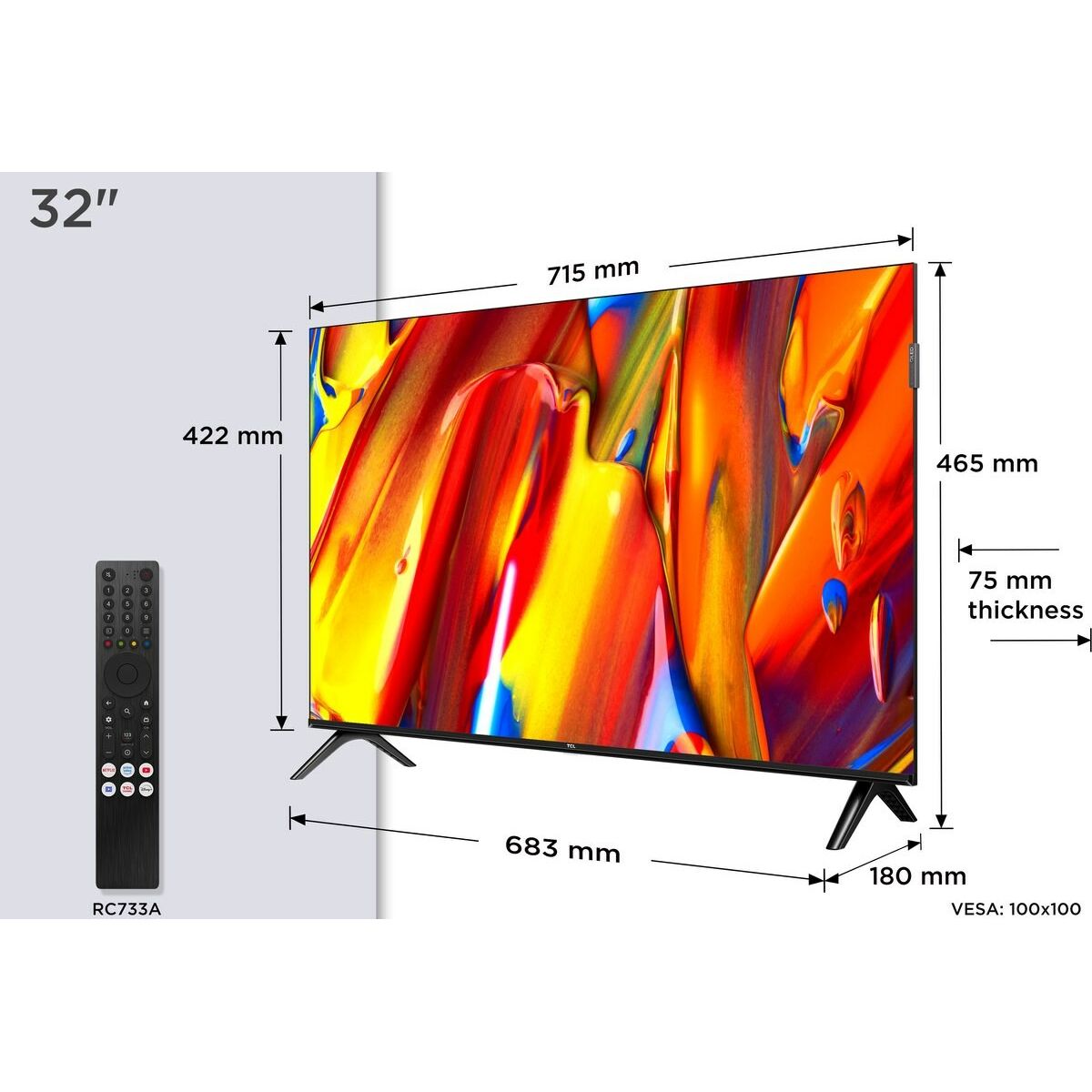 Afbeeldingen van Smart TV TCL 32V5C Full HD 32" HDR HDR10 QLED