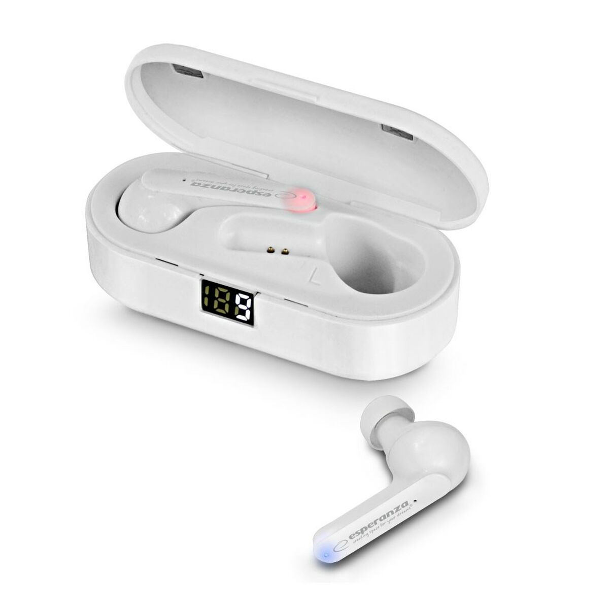 Écouteurs Sans Fil avec Étui de Charge Esperanza EH230W Blanc