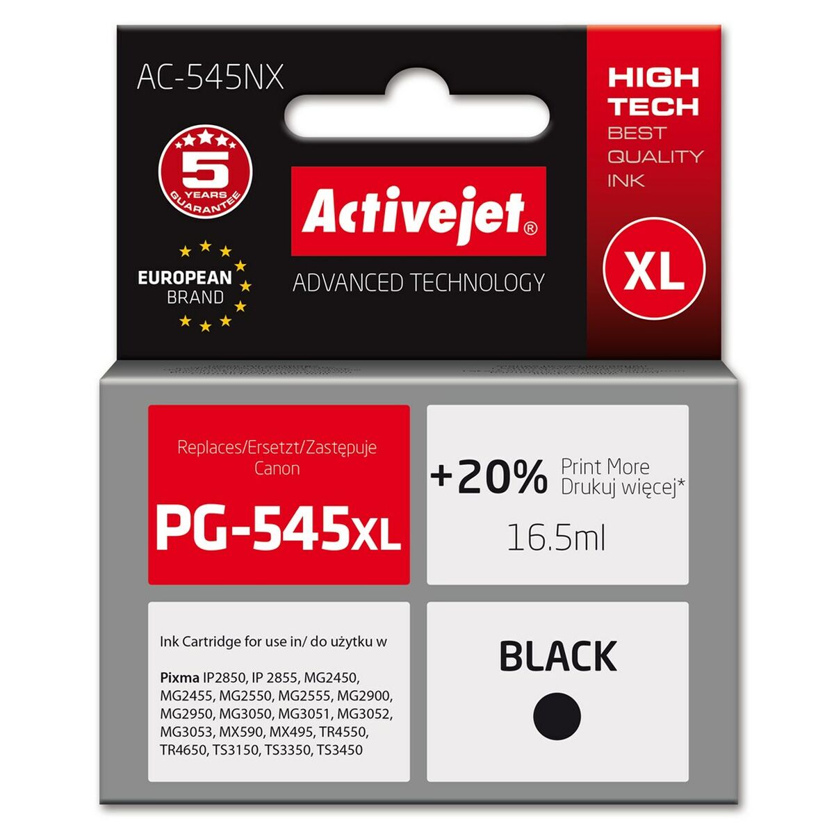 Afbeeldingen van Original Ink Cartridge Activejet AC-545NX Black