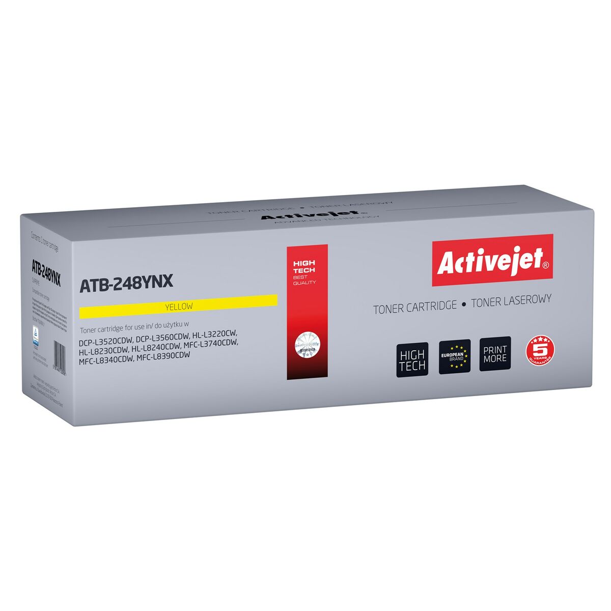 Retournez au bureau sans rien oublier ! Achetez Toner Activejet ATB-248YNX Jaune et faites envie à vos collègues! Type: TonerCompatibleCouleur: JauneTechnologie: LaserCompatible: BrotherTempérature approximative: -20º / 40º