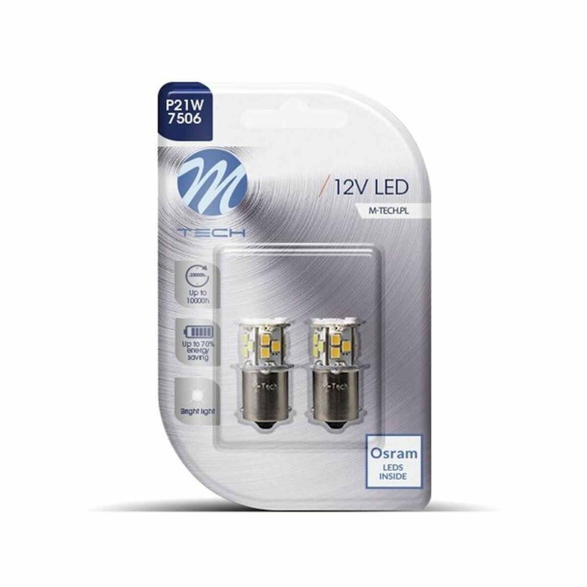 Λάμπα Αυτοκινήτου M-Tech MTECLB112W P21W SMD 2835 1,32 W 12 V Κρύο Λευκό