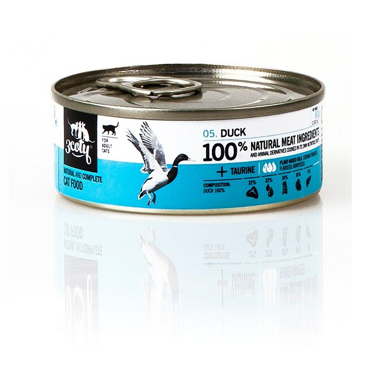 Γατοτροφή 3COTY Πάπια 80 g
