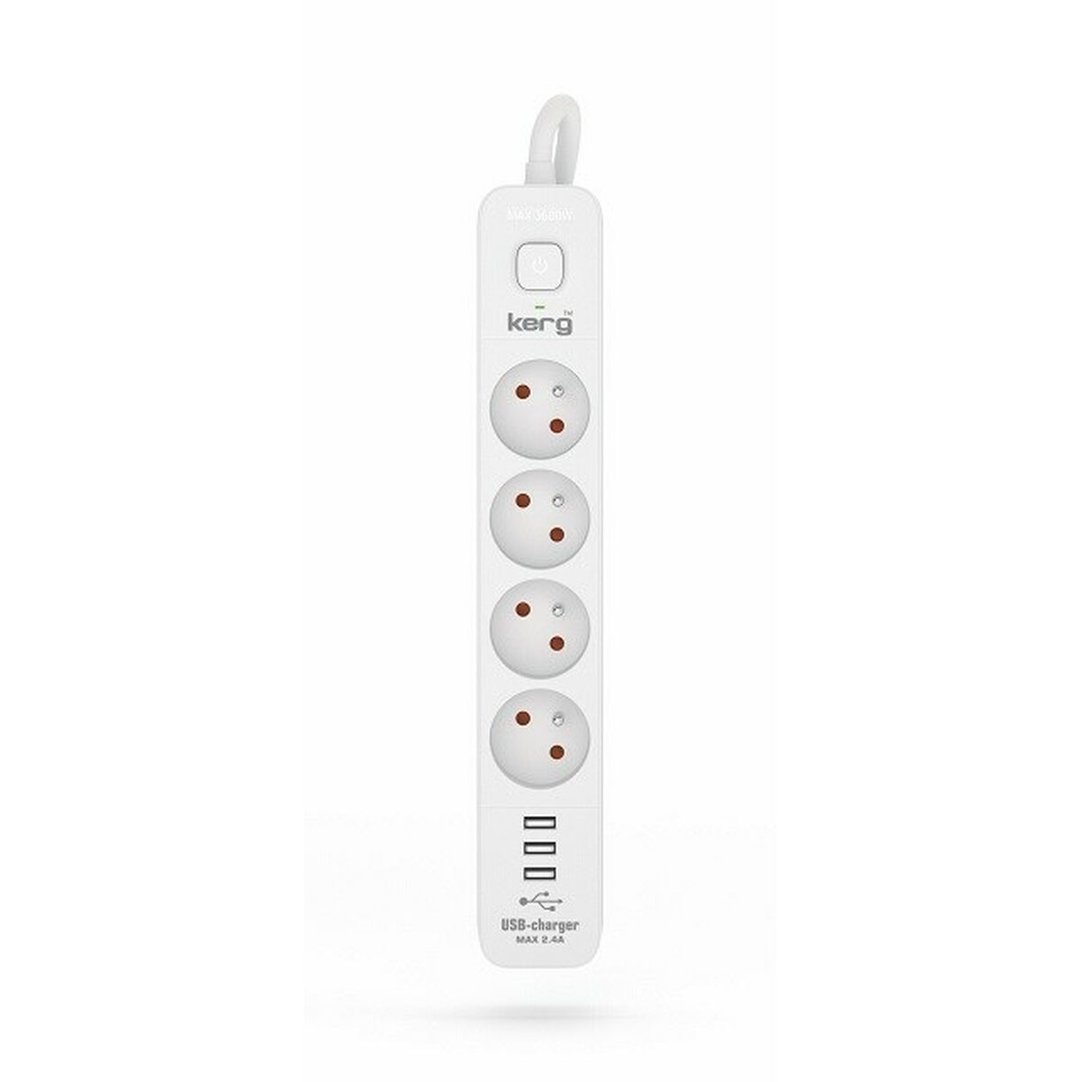 Rallonge 4 prises Schuko avec interrupteur Kerg M02414 (3 m)
