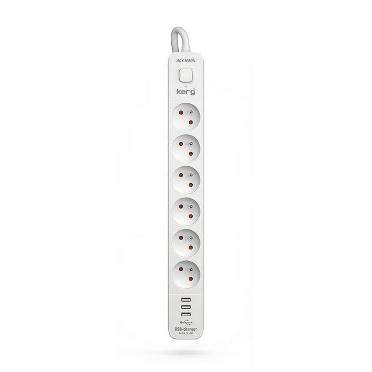 Multiprise 6 Prises avec Interrupteur Kerg M02598 (3 m)