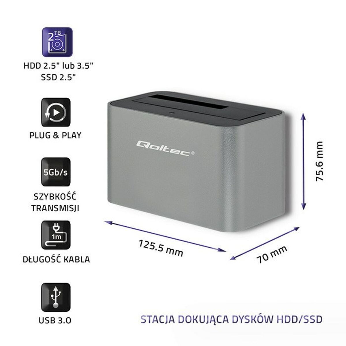 Afbeeldingen van Charging base Qoltec 50315